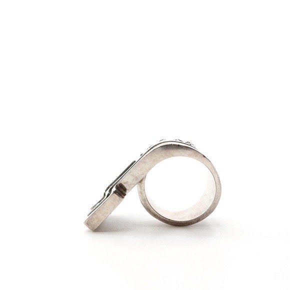 King Baby Studio Flag With Scrolls Ring Fine Silver .925 MSRP 545 Size 11 - Picture 7 of 11